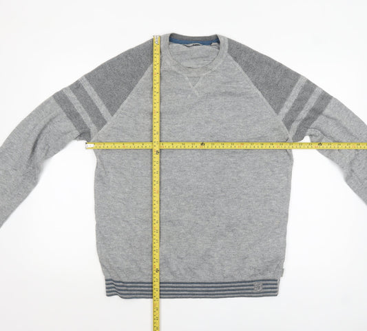 Ted Baker Men's Grey Cotton Wool Knit Pullover Jumper Size L