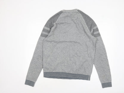 Ted Baker Men's Grey Cotton Wool Knit Pullover Jumper Size L