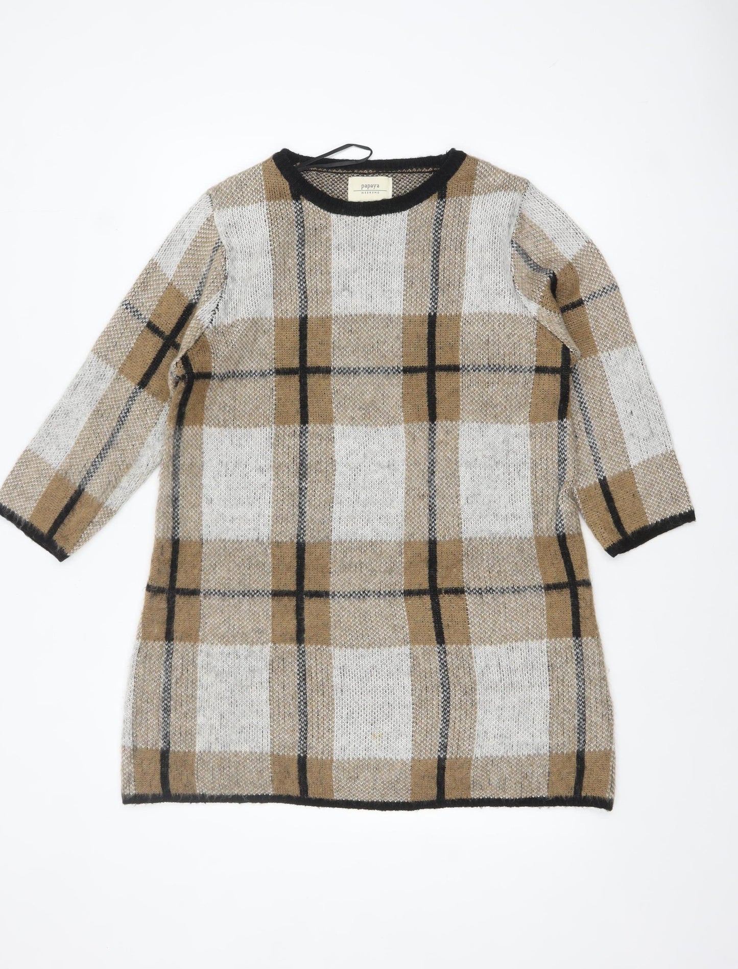 Womens UK Size L Papaya Weekend Beige Tunic Jumper