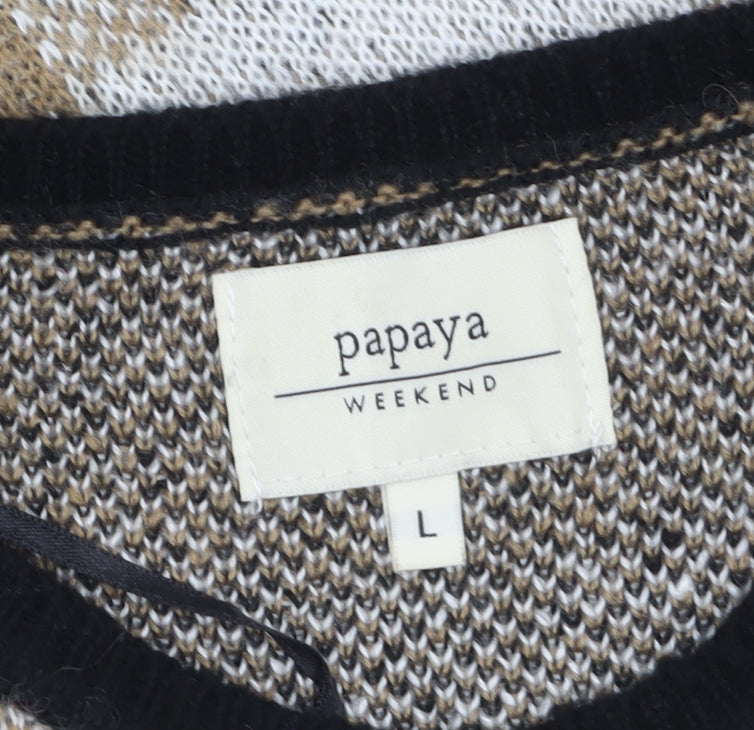 Womens UK Size L Papaya Weekend Beige Tunic Jumper