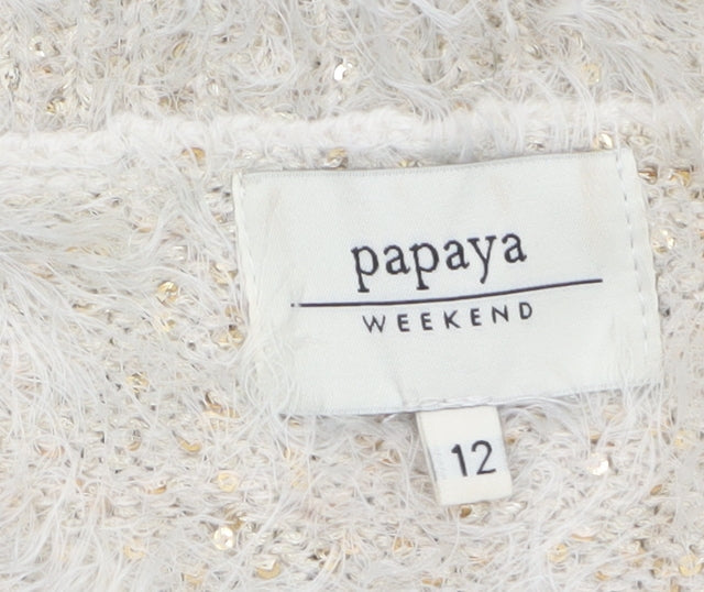 Womens UK Size 12 Papaya Grey Pullover Jumper
