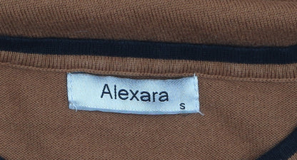 Alexara Women Brown Knit Long Sleeve Crew Neck Pullover Jumper S