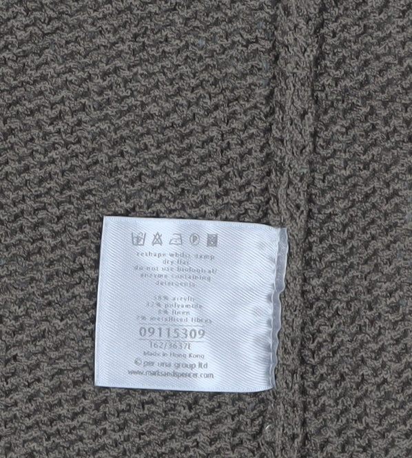 Marks and Spencer Per Una Women Brown M Ruffle Trim Cardigan