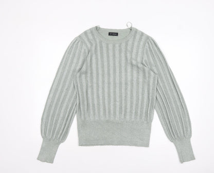 Et Vous Women's Grey Size 14 Crew Neck Ribbed Knit Jumper