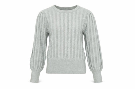 Et Vous Women's Grey Size 14 Crew Neck Ribbed Knit Jumper