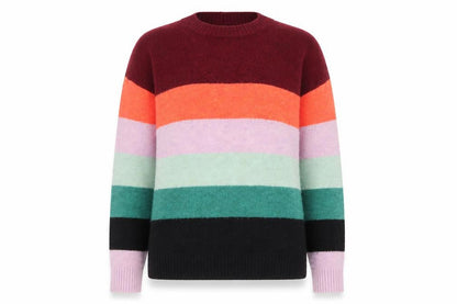 Next Womens Multicoloured Striped Crew Neck Pullover Jumper XS