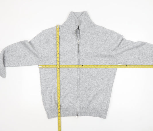 Primark Men’s Grey Full Zip Knit Jumper Medium High Neck