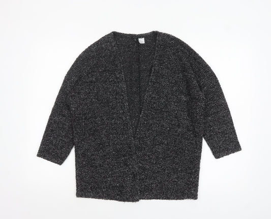 H&M Women’s Grey Chunky Knit Open Cardigan Size 8