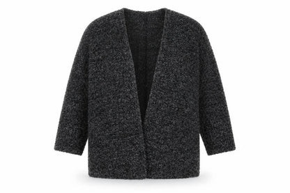 H&M Women’s Grey Chunky Knit Open Cardigan Size 8
