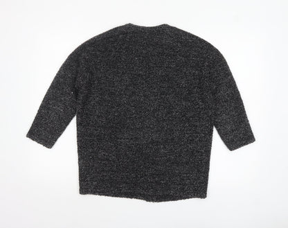 H&M Women’s Grey Chunky Knit Open Cardigan Size 8