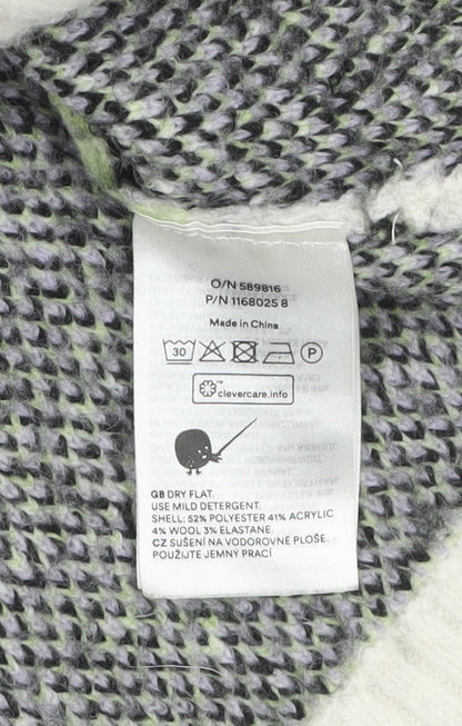 Monki Women Multicoloured Chunky-Knit Wool Blend Pullover Jumper M