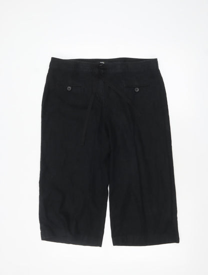 Womens UK Size 14 Marks and Spencer Relaxed Fit Cropped Black Trousers