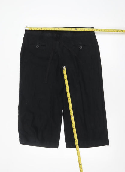 Womens UK Size 14 Marks and Spencer Relaxed Fit Cropped Black Trousers