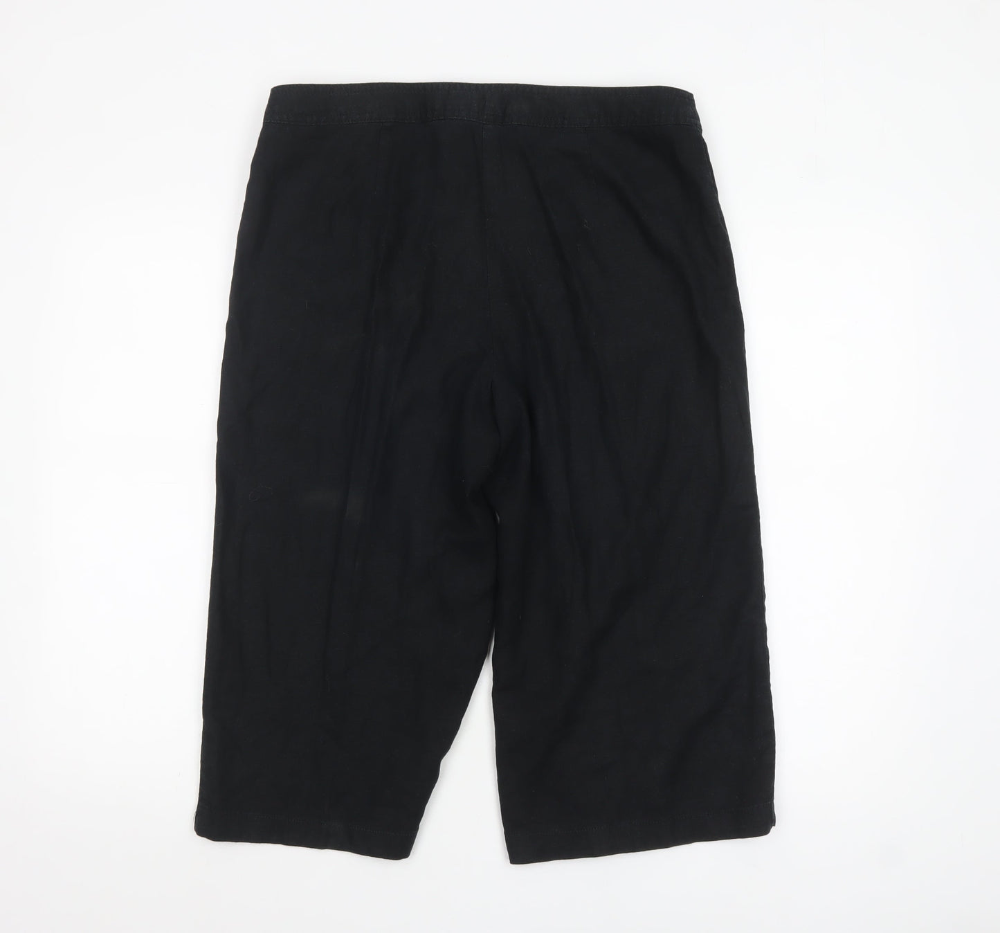 Womens UK Size 14 Marks and Spencer Relaxed Fit Cropped Black Trousers