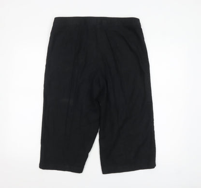 Womens UK Size 14 Marks and Spencer Relaxed Fit Cropped Black Trousers