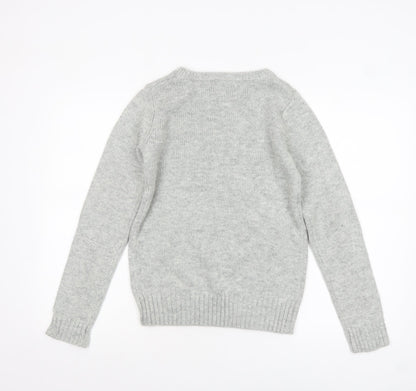 Womens UK Size 8 Apricot Grey Pullover Jumper