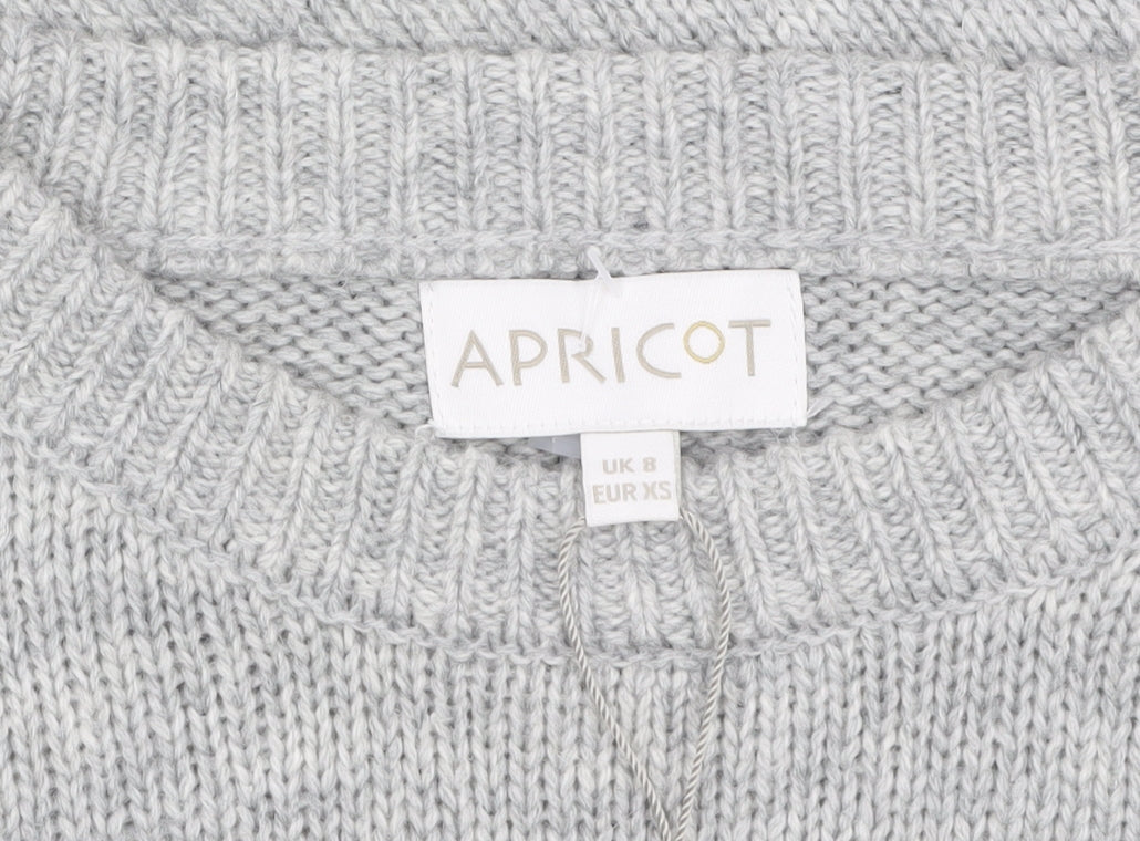 Womens UK Size 8 Apricot Grey Pullover Jumper