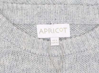 Womens UK Size 8 Apricot Grey Pullover Jumper