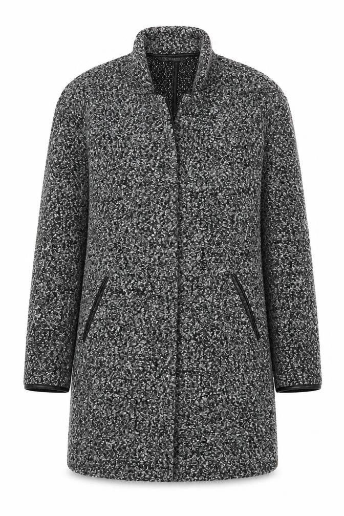 Marks and Spencer Women’s Grey Mid-Length Tweed Overcoat Size 8