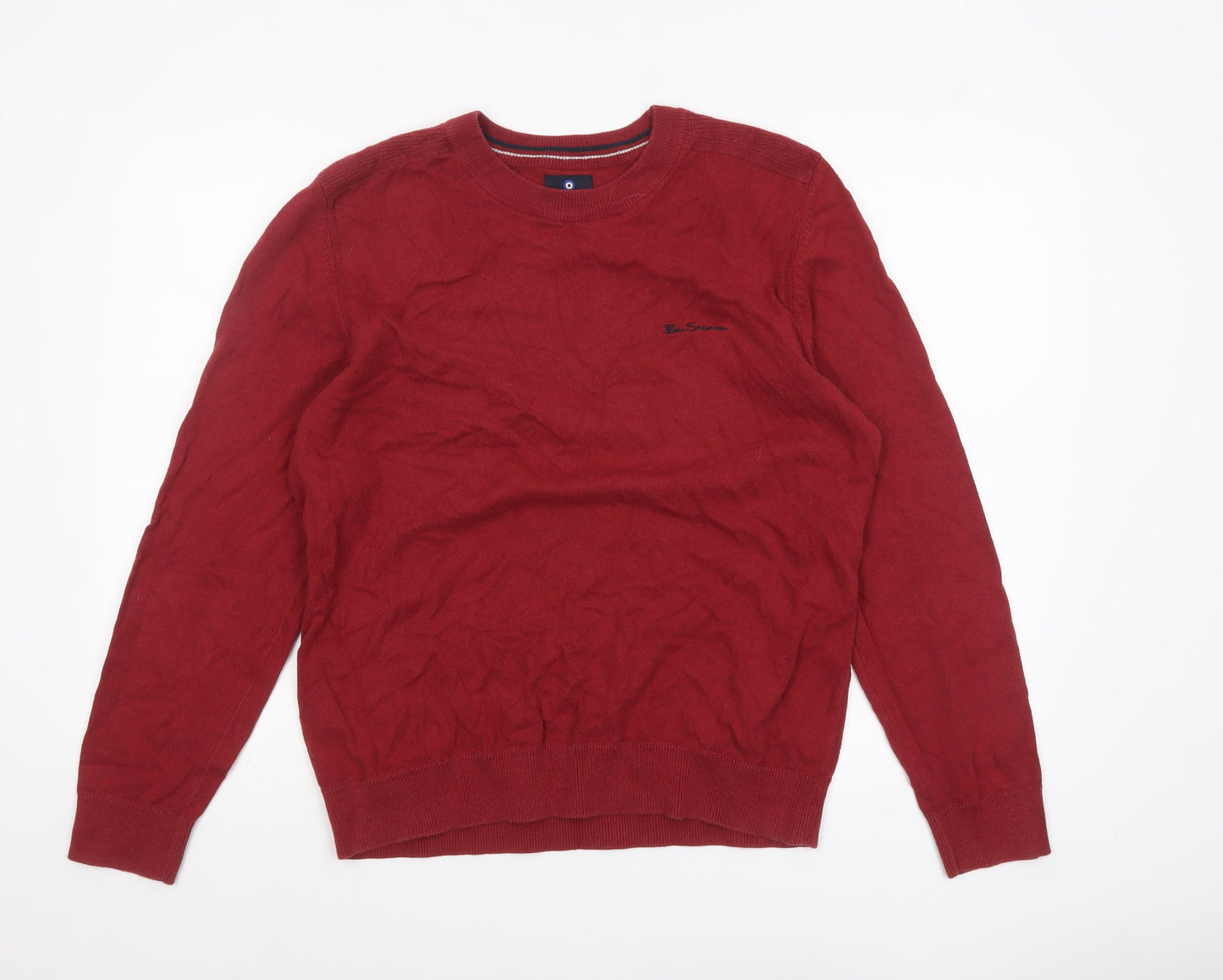Mens UK Size L Ben Sherman Red Pullover Jumper
