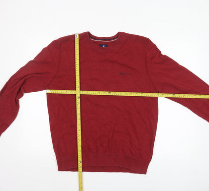 Mens UK Size L Ben Sherman Red Pullover Jumper