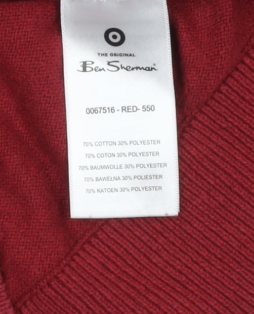 Mens UK Size L Ben Sherman Red Pullover Jumper
