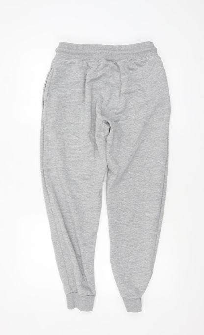 Superdry Women Grey Fleece Joggers S Regular Fit Elastic Waist