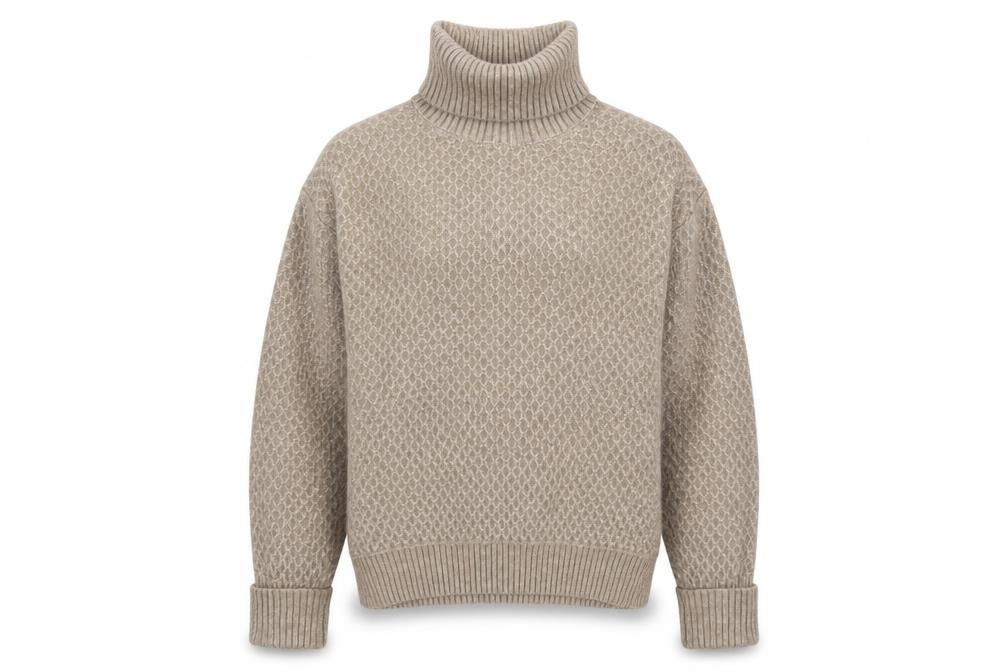 Marks and Spencer Women Beige Roll Neck Jumper Large Knit Winter