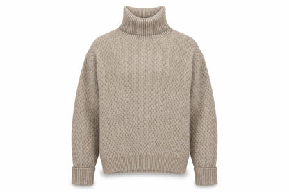 Marks and Spencer Women Beige Roll Neck Jumper Large Knit Winter