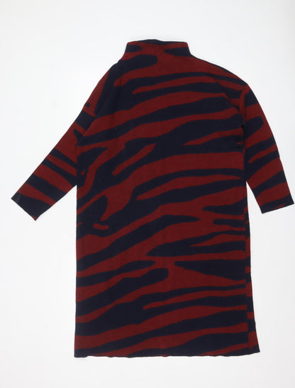 Monsoon Women Multicoloured Animal Print High Neck Knit Jumper L