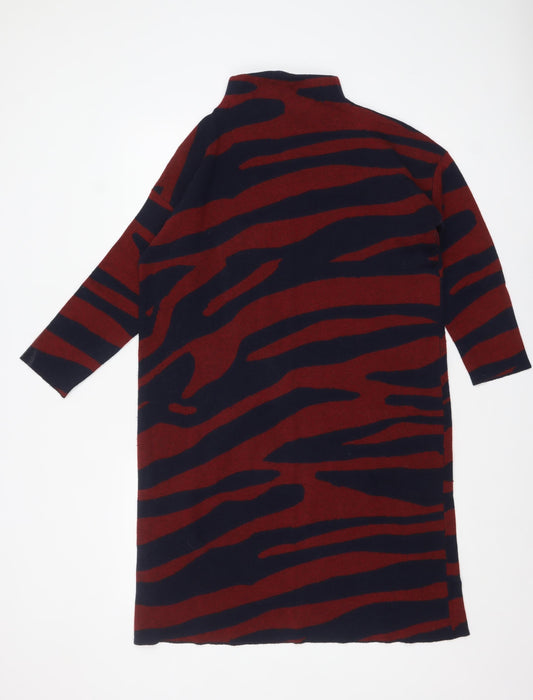 Monsoon Women Multicoloured Animal Print High Neck Knit Jumper L