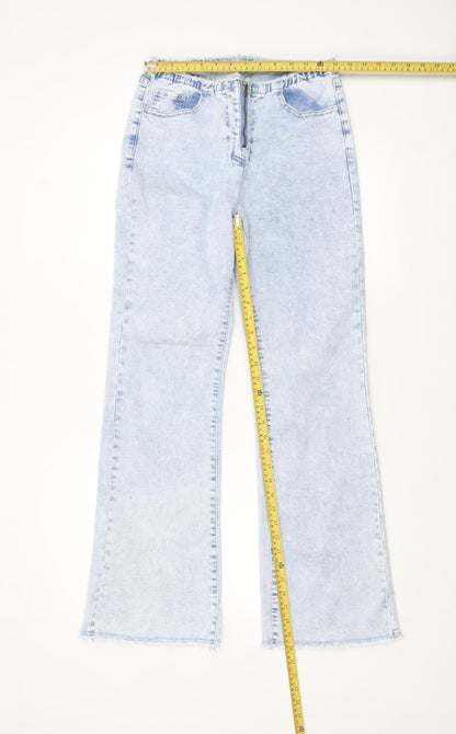 SHEIN Women’s Blue Acid Wash Flared Denim Jeans Size 30