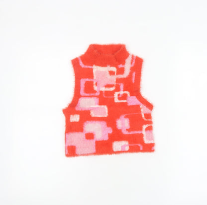 Womens UK Size 8 Vintage Supply Red Cropped Tank