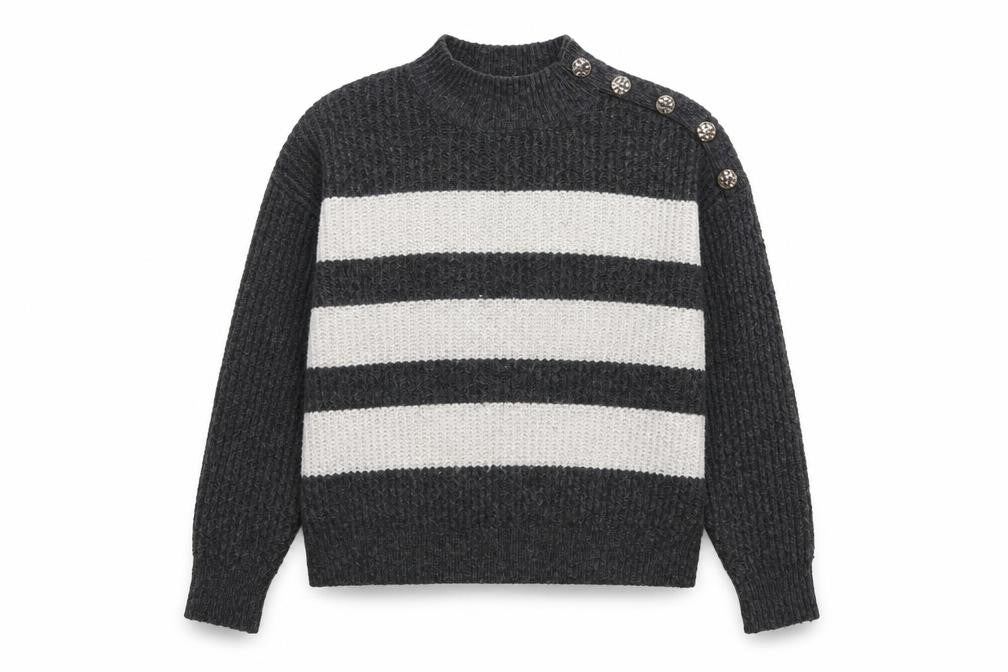 Womens UK Size 8-10 Nutmeg Grey Pullover Jumper