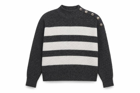 Womens UK Size 8-10 Nutmeg Grey Pullover Jumper