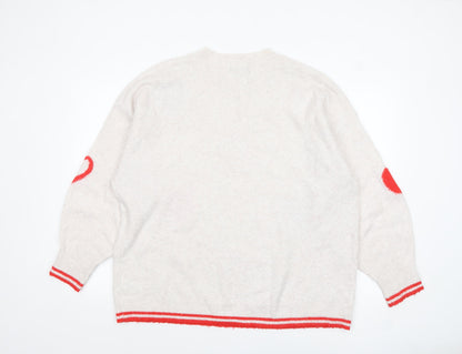Womens UK Size XL F&F Ivory Pullover Jumper