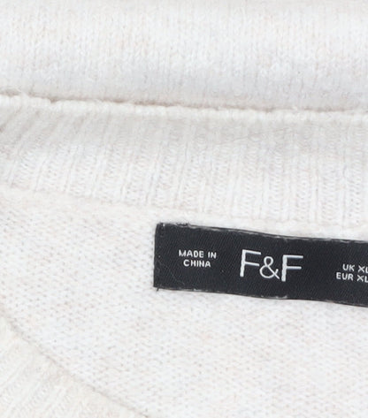 Womens UK Size XL F&F Ivory Pullover Jumper
