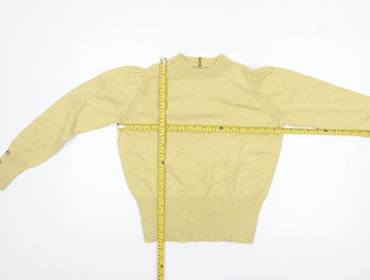 Marks and Spencer Per Una Women's Yellow Size 12 Crew Neck Wool Blend Jumper