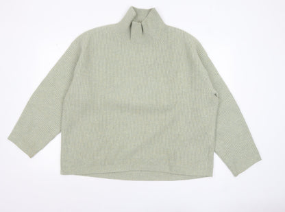 Uniqlo Women’s Beige Wool Blend Ribbed Mock Neck Jumper XL