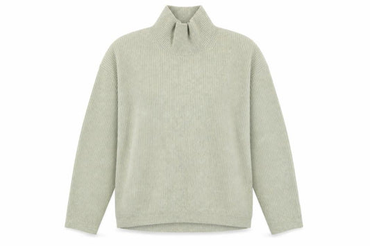 Uniqlo Women’s Beige Wool Blend Ribbed Mock Neck Jumper XL