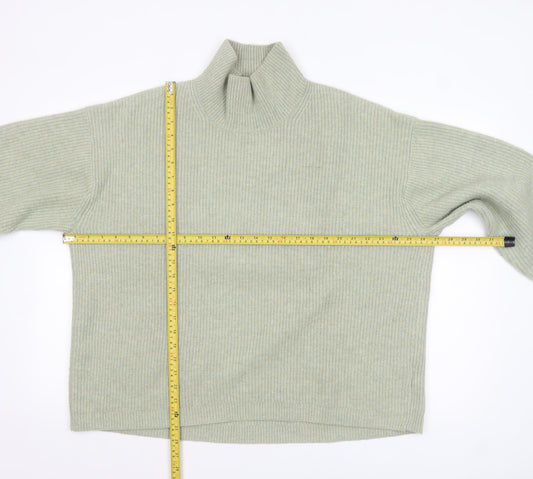 Uniqlo Women’s Beige Wool Blend Ribbed Mock Neck Jumper XL