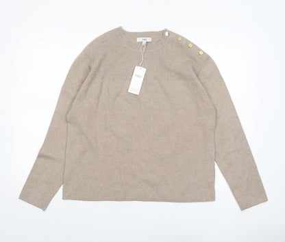 Womens UK Size M Marks and Spencer Beige Pullover Jumper