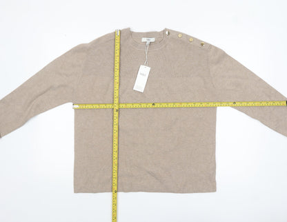 Womens UK Size M Marks and Spencer Beige Pullover Jumper