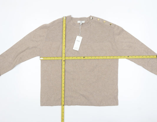 Womens UK Size M Marks and Spencer Beige Pullover Jumper