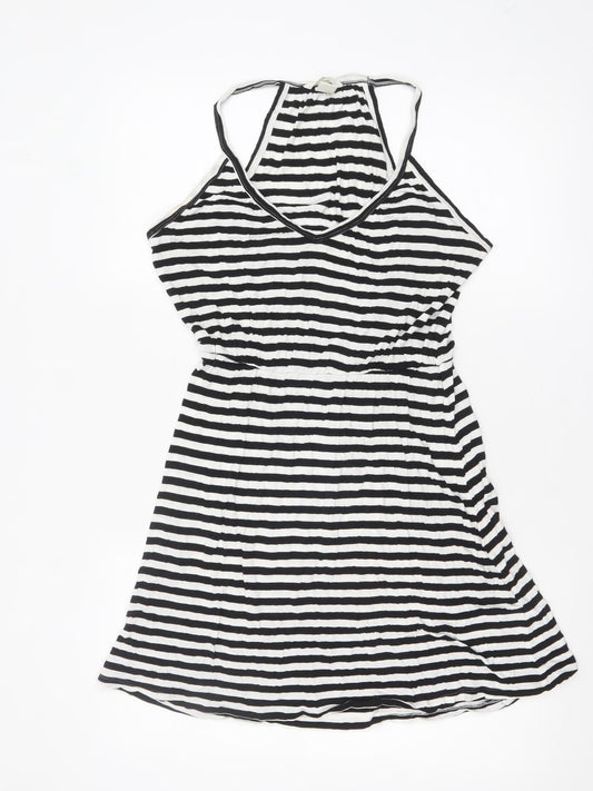 H&M Women’s Black Striped Sleeveless Slip Dress Size S