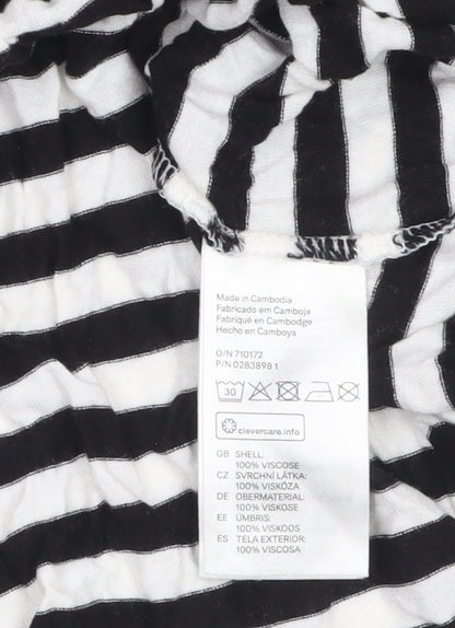 H&M Women’s Black Striped Sleeveless Slip Dress Size S