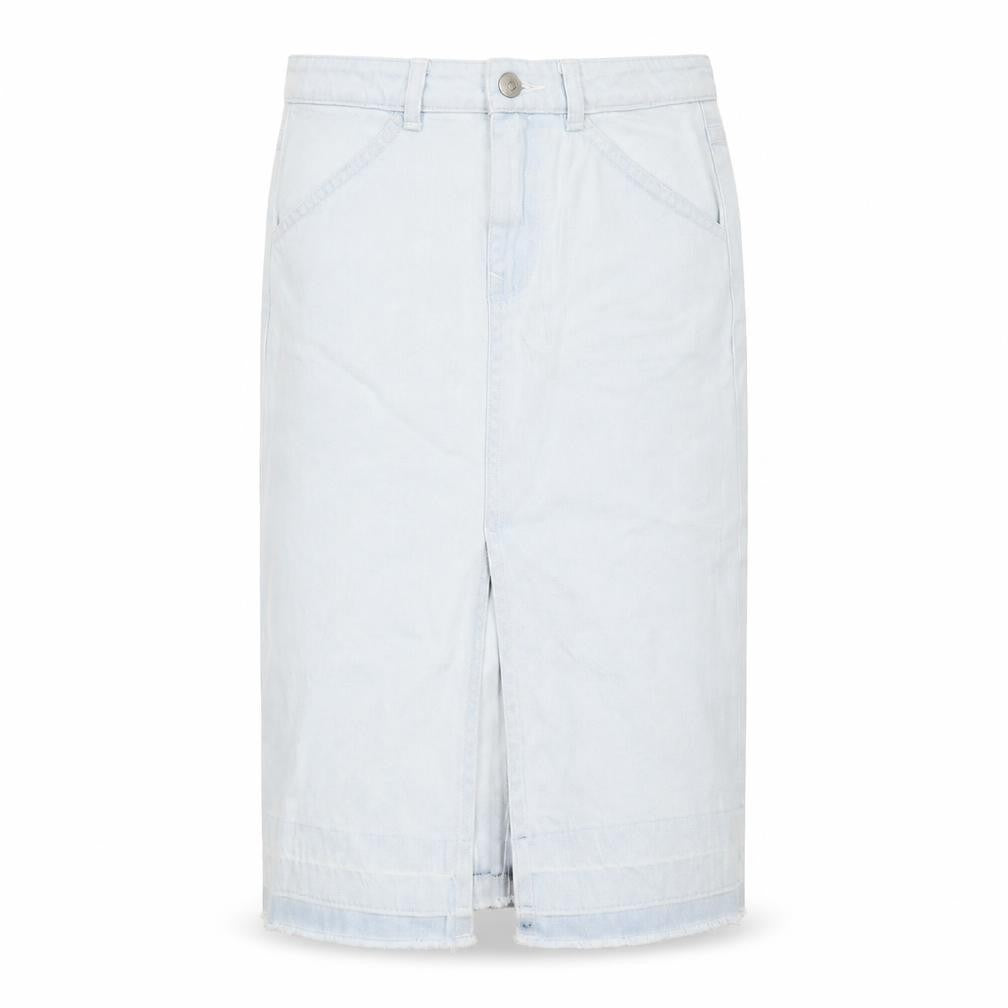 Marks and Spencer Girls Light Blue Denim Knee Length Straight Skirt 9-10 Years