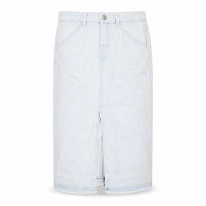 Marks and Spencer Girls Light Blue Denim Knee Length Straight Skirt 9-10 Years