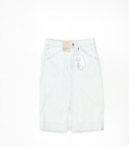 Girls UK Size 7-8 Years Marks and Spencer Straight & Pencil Denim Skirt