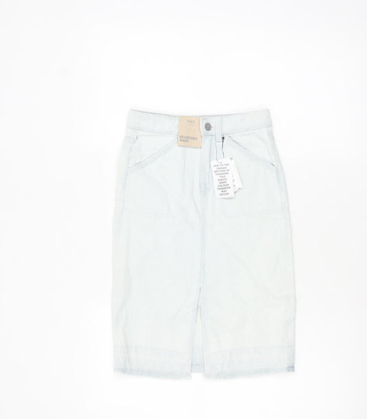 Girls UK Size 7-8 Years Marks and Spencer Straight & Pencil Denim Skirt